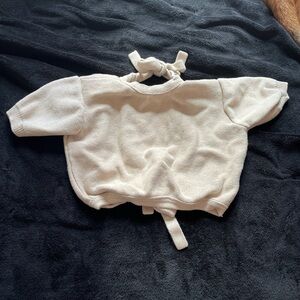 Elegant Cream Women's Top with Tie Detail